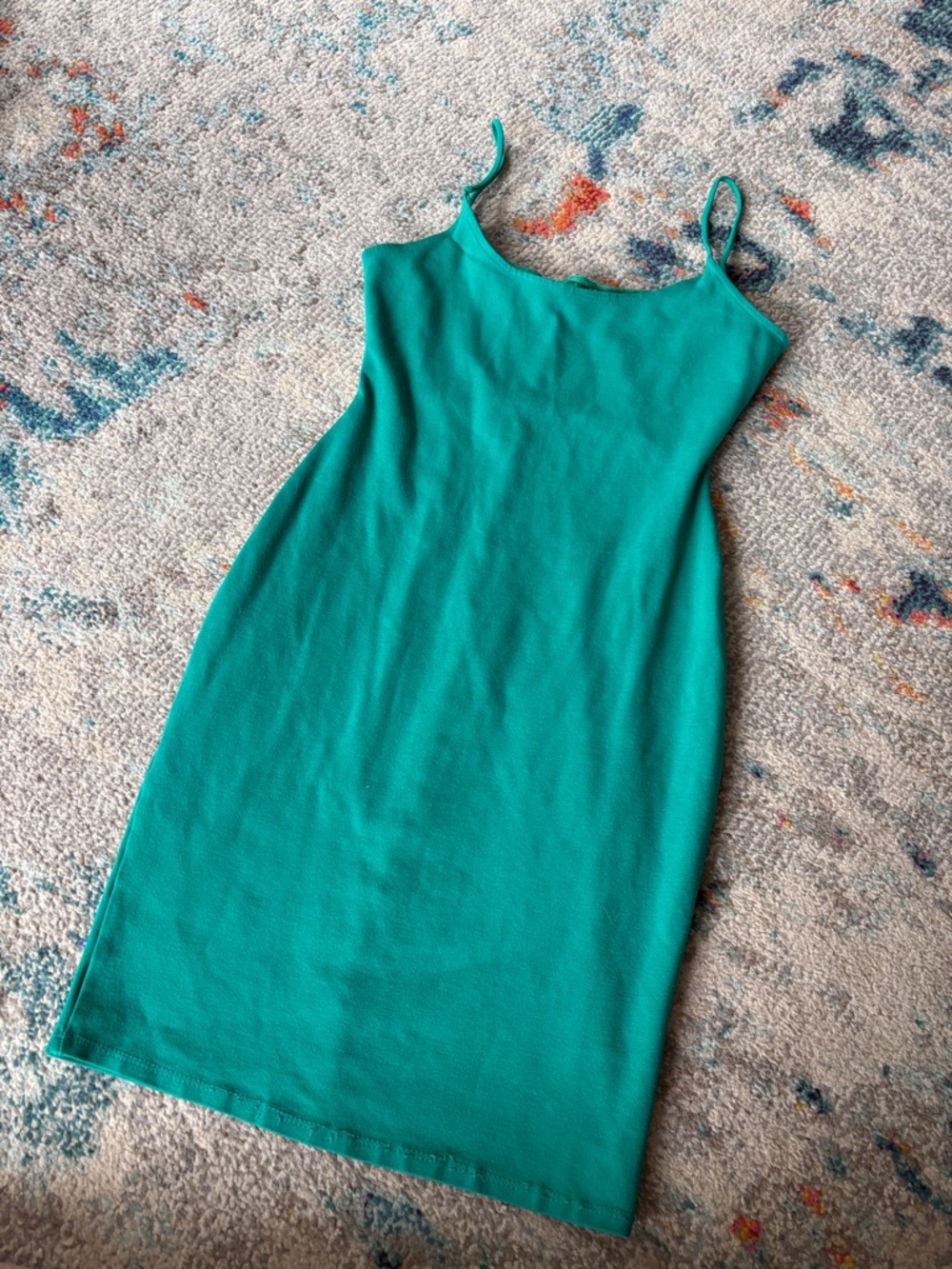 Teal Spaghetti Strap Bodycon Dress